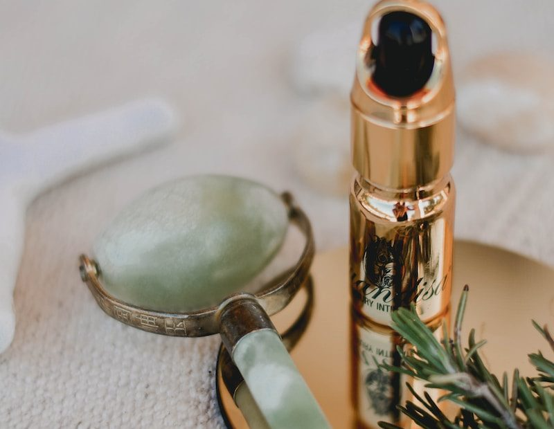 serum bottle and face roller